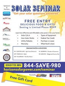 Horizon Solar Power Seminar Flyer